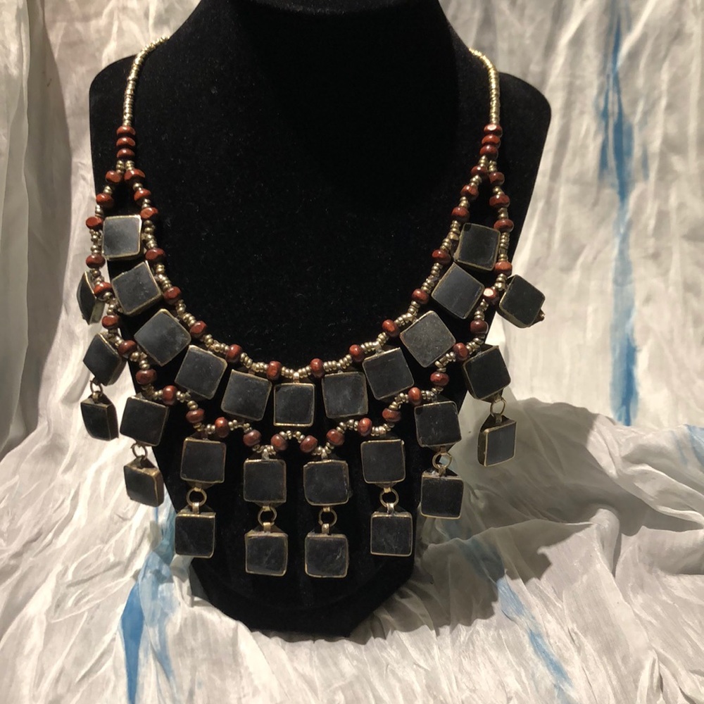 Exotic necklace. 19” end to end.